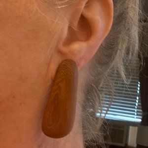 Vintage Wooden 2" Teardrop earrings pierced ears. Pre-owned excellent condition.